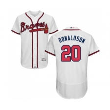 Men's Atlanta Braves #20 Josh Donaldson White Home Flex Base Authentic Collection Baseball Jersey