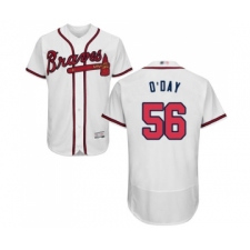 Men's Atlanta Braves #56 Darren O Day White Home Flex Base Authentic Collection Baseball Jersey