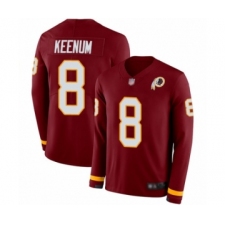 Men's Washington Redskins #8 Case Keenum Limited Burgundy Therma Long Sleeve Football Jersey
