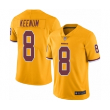 Men's Washington Redskins #8 Case Keenum Limited Gold Rush Vapor Untouchable Football Jersey