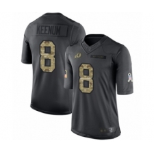 Youth Washington Redskins #8 Case Keenum Limited Black 2016 Salute to Service Football Jersey