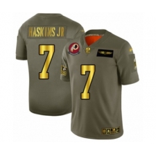 Men's Washington Redskins #7 Dwayne Haskins Olive Gold 2019 Salute to Service Limited Player Football Jersey