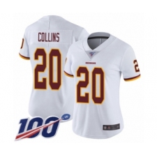 Women's Washington Redskins #20 Landon Collins White Vapor Untouchable Limited Player 100th Season Football Jersey
