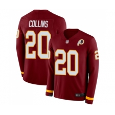 Youth Washington Redskins #20 Landon Collins Limited Burgundy Therma Long Sleeve Football Jersey