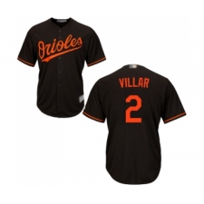 Men's Baltimore Orioles #2 Jonathan Villar Replica Black Alternate Cool Base Baseball Jersey