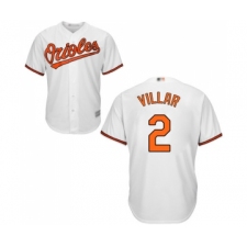 Men's Baltimore Orioles #2 Jonathan Villar Replica White Home Cool Base Baseball Jersey