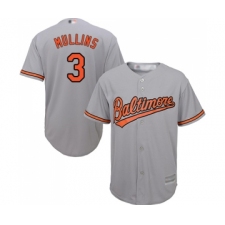 Men's Baltimore Orioles #3 Cedric Mullins Replica Grey Road Cool Base Baseball Jersey
