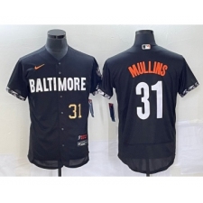 Men's Baltimore Orioles #31 Cedric Mullins Number Black 2023 City Connect Flex Base Stitched Jersey 2