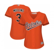 Women's Baltimore Orioles #3 Cedric Mullins Replica Orange Alternate Cool Base Baseball Jersey