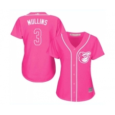 Women's Baltimore Orioles #3 Cedric Mullins Replica Pink Fashion Cool Base Baseball Jersey