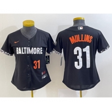 Women's Baltimore Orioles #31 Cedric Mullins Number Black 2023 City Connect Cool Base Stitched Jersey 2