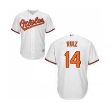 Men's Baltimore Orioles #14 Rio Ruiz Replica White Home Cool Base Baseball Jersey