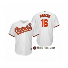 Women's Baltimore Orioles 2019 Armed Forces Day #16  Trey Mancini White Jersey