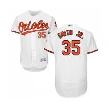 Men's Baltimore Orioles #35 Dwight Smith Jr. White Home Flex Base Authentic Collection Baseball Jersey
