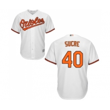Men's Baltimore Orioles #40 Jesus Sucre Replica White Home Cool Base Baseball Jersey