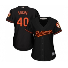 Women's Baltimore Orioles #40 Jesus Sucre Replica Black Alternate Cool Base Baseball Jersey