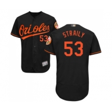 Men's Baltimore Orioles #53 Dan Straily Black Alternate Flex Base Authentic Collection Baseball Jersey