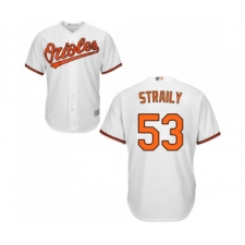 Men's Baltimore Orioles #53 Dan Straily Replica White Home Cool Base Baseball Jersey