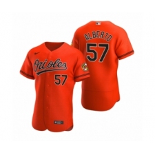 Men's Baltimore Orioles #57 Hanser Alberto Nike Orange Authentic 2020 Alternate Jersey