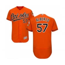 Men's Baltimore Orioles #57 Hanser Alberto Orange Alternate Flex Base Authentic Collection Baseball Jersey