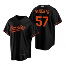 Men's Nike Baltimore Orioles #57 Hanser Alberto Black Alternate Stitched Baseball Jersey