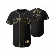 Men's 2019 Golden Edition Boston Red Sox Black #17 Nathan Eovaldi Flex Base Jersey
