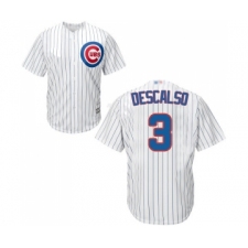Men's Chicago Cubs #3 Daniel Descalso Replica White Home Cool Base Baseball Jersey