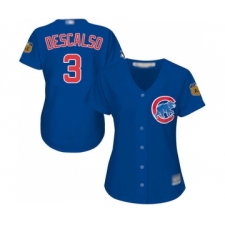 Women's Chicago Cubs #3 Daniel Descalso Authentic Royal Blue Alternate Baseball Jersey