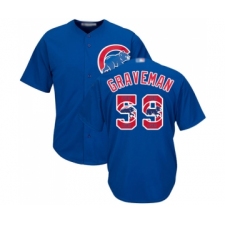 Men's Chicago Cubs #59 Kendall Graveman Authentic Royal Blue Team Logo Fashion Cool Base Baseball Jersey