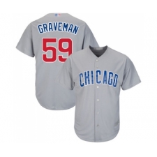 Men's Chicago Cubs #59 Kendall Graveman Replica Grey Road Cool Base Baseball Jersey