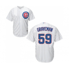 Men's Chicago Cubs #59 Kendall Graveman Replica White Home Cool Base Baseball Jersey