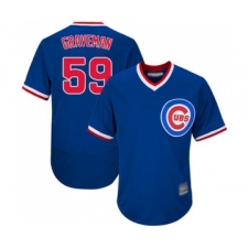 Men's Chicago Cubs #59 Kendall Graveman Royal Blue Cooperstown Flexbase Authentic Collection Baseball Jersey