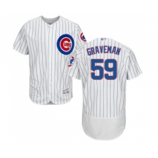 Men's Chicago Cubs #59 Kendall Graveman White Home Flex Base Authentic Collection Baseball Jersey
