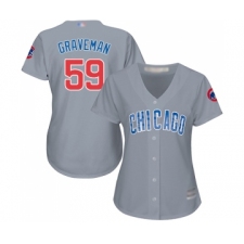 Women's Chicago Cubs #59 Kendall Graveman Authentic Grey Road Baseball Jersey