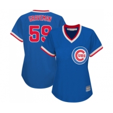 Women's Chicago Cubs #59 Kendall Graveman Authentic Royal Blue Cooperstown Baseball Jersey