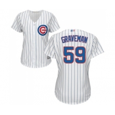 Women's Chicago Cubs #59 Kendall Graveman Authentic White Home Cool Base Baseball Jersey