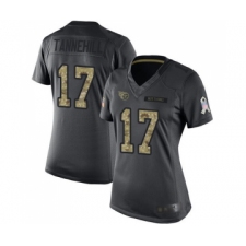 Women's Tennessee Titans #17 Ryan Tannehill Limited Black 2016 Salute to Service Football Jersey