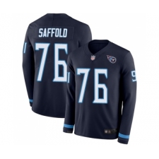 Men's Tennessee Titans #76 Rodger Saffold Limited Navy Blue Therma Long Sleeve Football Jersey