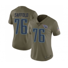 Women's Tennessee Titans #76 Rodger Saffold Limited Olive 2017 Salute to Service Football Jersey