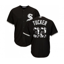 Men's Chicago White Sox #32 Preston Tucker Authentic Black Team Logo Fashion Cool Base Baseball Jersey