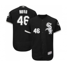 Men's Chicago White Sox #46 Ivan Nova Black Alternate Flex Base Authentic Collection Baseball Jersey
