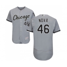 Men's Chicago White Sox #46 Ivan Nova Grey Road Flex Base Authentic Collection Baseball Jersey