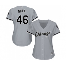 Women's Chicago White Sox #46 Ivan Nova Replica Grey Road Cool Base Baseball Jersey