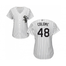 Women's Chicago White Sox #48 Alex Colome Replica White Home Cool Base Baseball Jersey