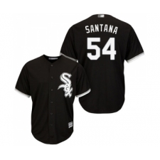 Men's Chicago White Sox #54 Ervin Santana Replica Black Alternate Home Cool Base Baseball Jersey