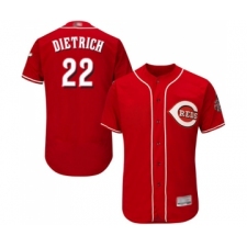 Men's Cincinnati Reds #22 Derek Dietrich Red Alternate Flex Base Authentic Collection Baseball Jersey