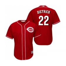 Men's Cincinnati Reds #22 Derek Dietrich Replica Red Alternate Cool Base Baseball Jersey