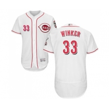 Men's Cincinnati Reds #33 Jesse Winker White Home Flex Base Authentic Collection Baseball Jersey