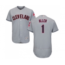 Men's Cleveland Indians #1 Greg Allen Grey Road Flex Base Authentic Collection Baseball Jersey