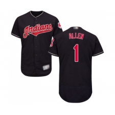Men's Cleveland Indians #1 Greg Allen Navy Blue Alternate Flex Base Authentic Collection Baseball Jersey